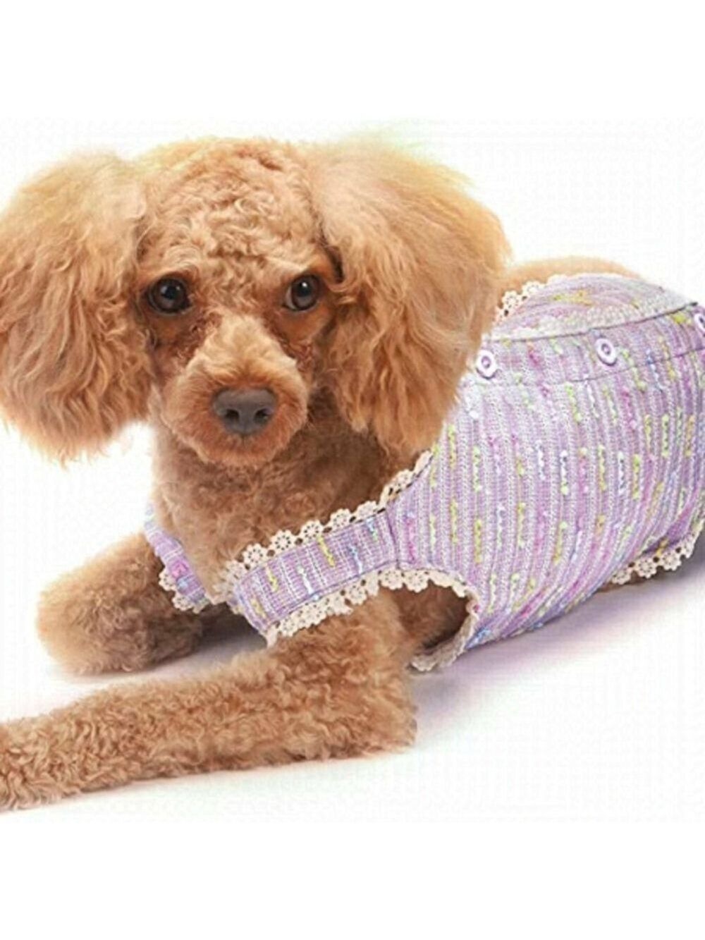 Furryilla Lilac Lace Vest Dog Sweater Tank Top For Small Dogs Size Medium